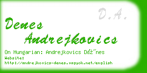 denes andrejkovics business card
